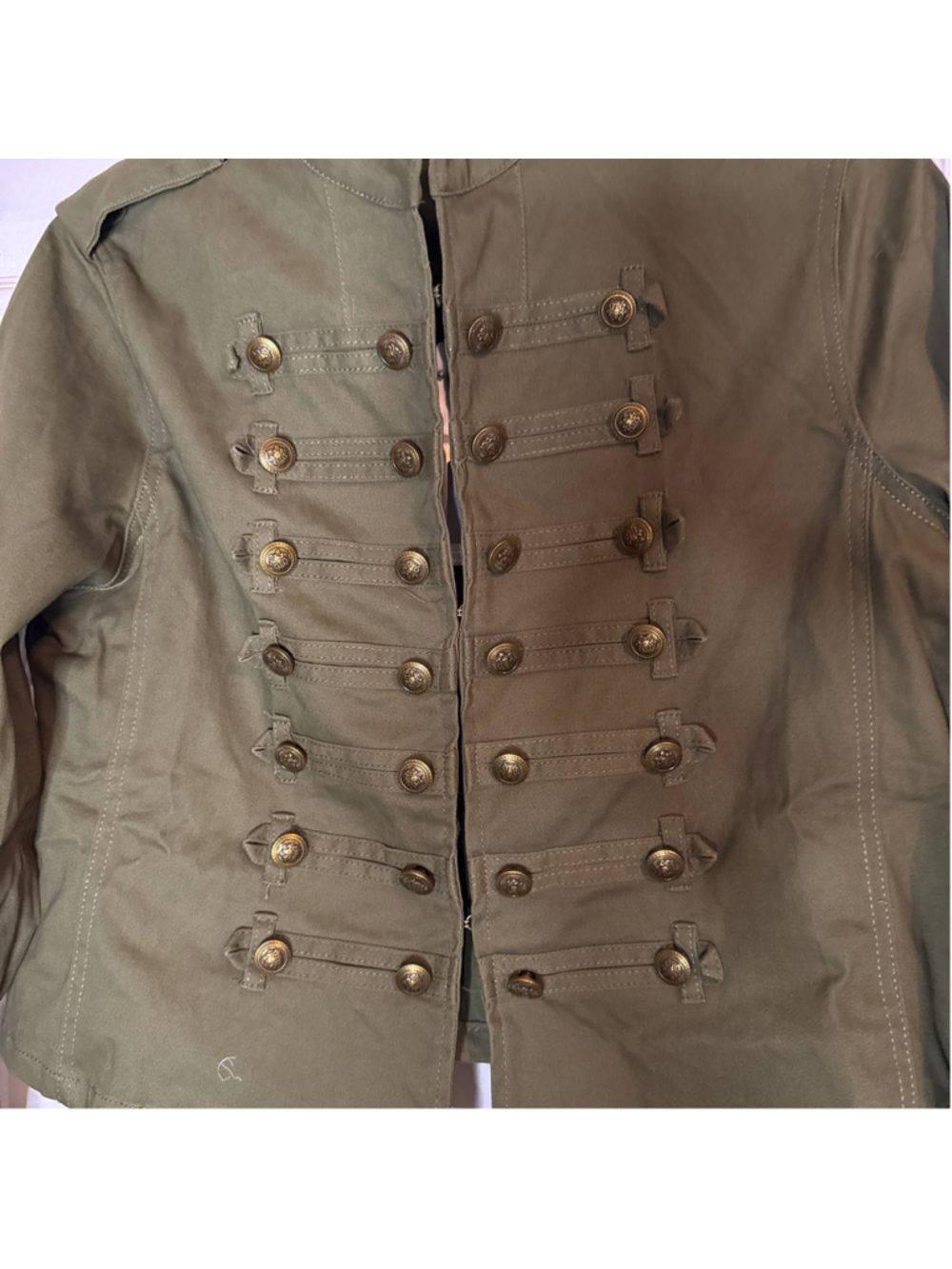 Lizette Collection Military Utility Jacket, Size L Olive Green - Picture 3 of 7